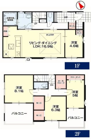 【LIGARE】宇都宮市一ノ沢町 全1棟の間取り|〇1号棟〇
4LDK+SIC+2WIC+ホールクローク+カースペース3台
