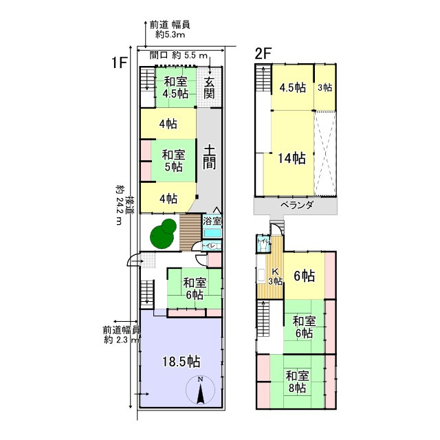 紫野上門前町 中古戸建「京町家」の間取り