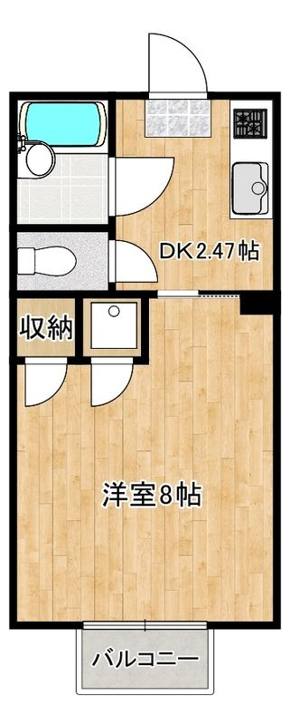 シティ西新B棟の間取り