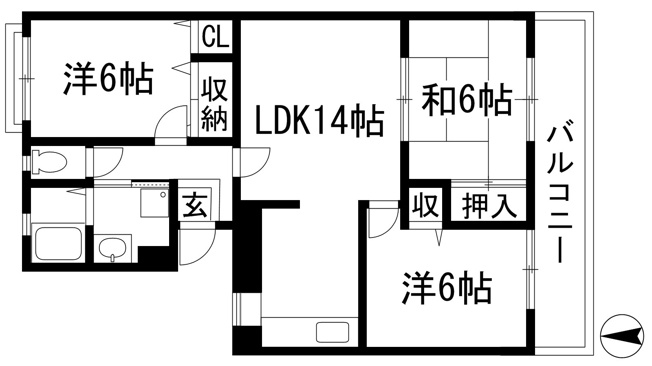 【間取り】 | アンシャンテ川西