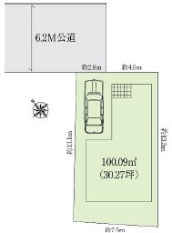 鶴ヶ島市鶴ヶ丘　新築戸建の区画図