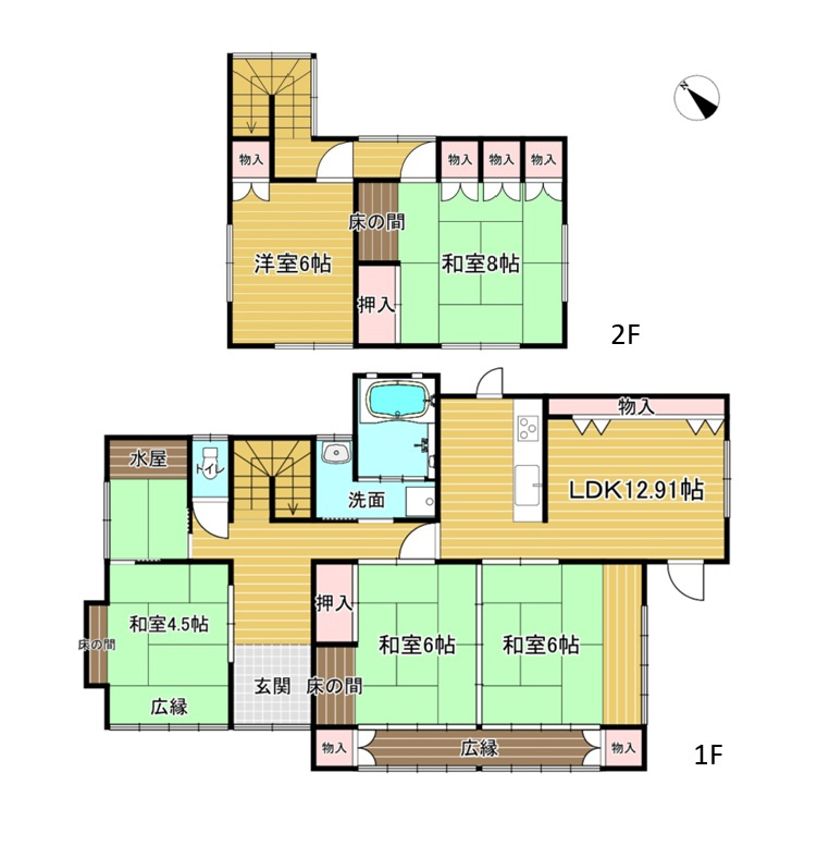 桐生市相生町五丁目　中古住宅の間取り|5LDK　趣ある和室付き住宅！