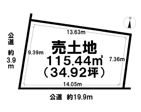 熱田区夜寒町　売地の土地図|区画図　※図面と現況が異なる場合は現況優先といたします。