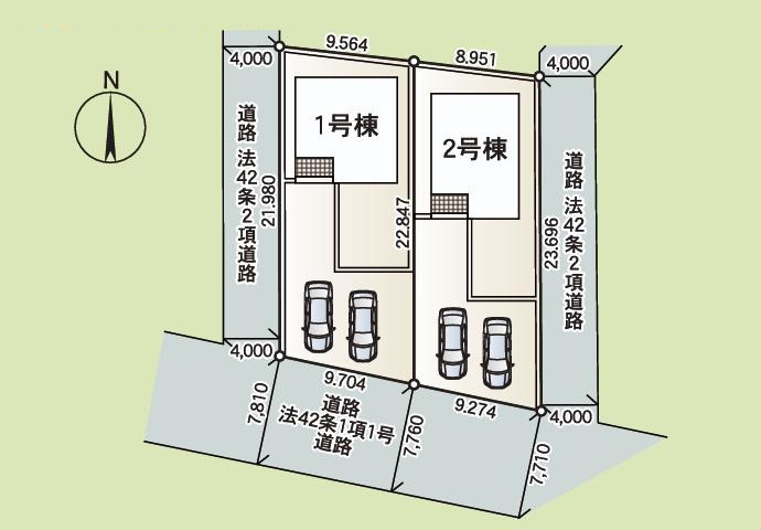 つくば市北条第3　新築戸建　1号棟の区画図