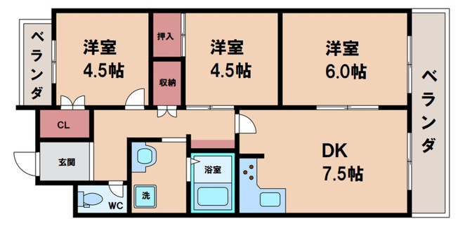 【間取り】 | ハイマート夕陽ヶ丘2番館