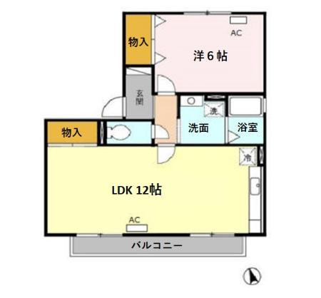 アルファヴィレッジえじま Aの間取り