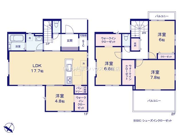 上尾市上13期　新築戸建　LIGARE01の間取り