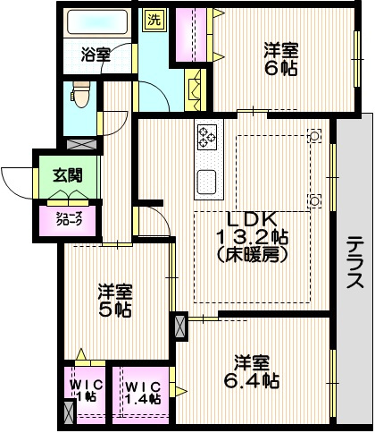領家プライムコートⅠの間取り