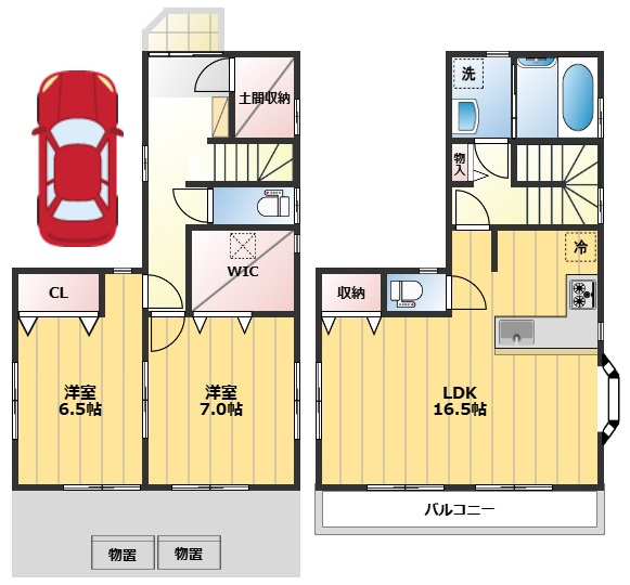 川越市寿町1丁目戸建の間取り