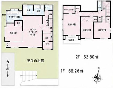 二宮町緑が丘3丁目　中古戸建の間取り