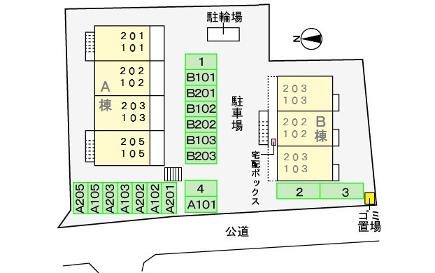 ペアハイツ三鷹 Bの区画図