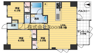 【間取り】 | S-RESIDENCE谷町六丁目alo | カラーパターンあり(偶数階:ブラウン、奇数階:ナチュラル)