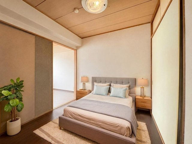 ユニハイム北田辺アクロスの洋室|寝室としても使いやすい広さがあり、隣室とのつながりもあるため開放感があります♪