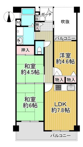 ユニハイム北田辺アクロスの間取り