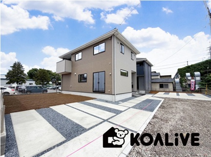 【外観】 | 高崎市島野町　新築住宅 | 完成済み！いつでも新生活を始めることができます。
開放感あるLDK！
陽当り、風通しも良い暖かな住まいです。
KOALIVE （コアライブ）【0120-919-727】