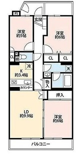 オ－ベル籠原　フルリフォーム済みの間取り