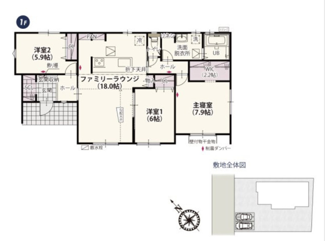 【間取り】 | ワイウッドコート鴻巣市境第1期　新築戸建　全8棟　7号棟