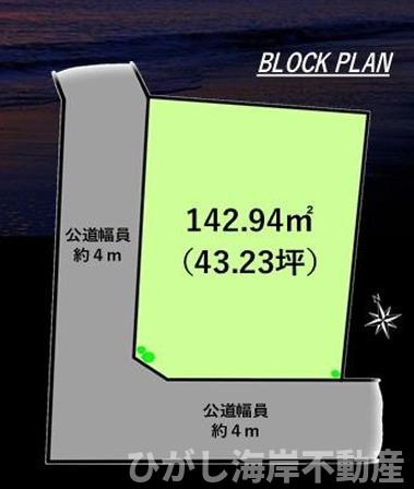 茅ケ崎市浜須賀　売地の土地図|土地図