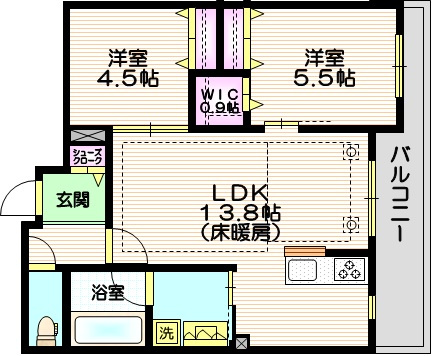 領家プライムコートⅠの間取り