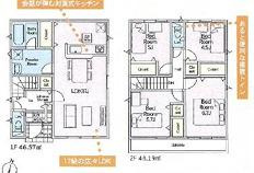 藤沢市城南２丁目　　新築戸建　全７棟の間取り|南向き　４LDK