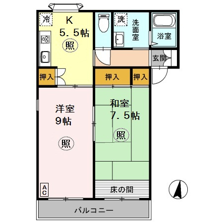 シャルマン岩屋の間取り
