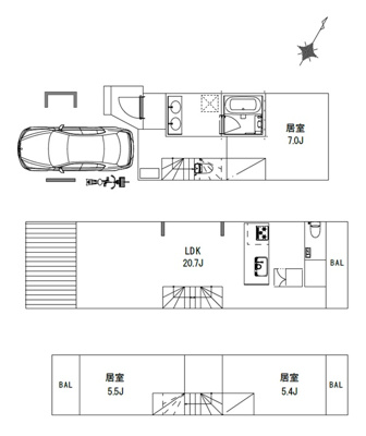 【参考プラン】 | 【現地見学会】北区上十条5丁目　建築条件なし売地　C区画 5990万円 | 参考建物面積：111㎡　参考建物価格：2600万円