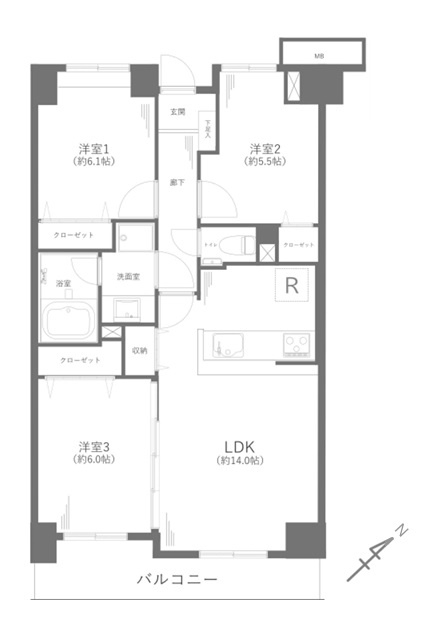 ◎茅ヶ崎市今宿　第一ハイツ茅ヶ崎の間取り