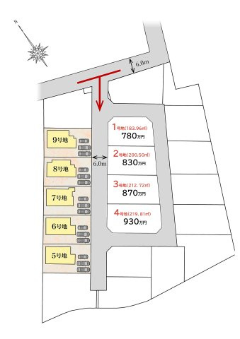 タマタウン古閑中Ⅲ（分譲地）の区画図
