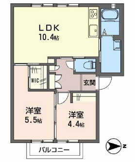 グレイス西登美ヶ丘Bの間取り