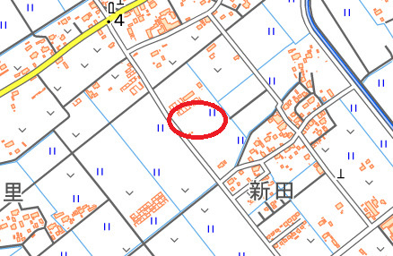 匝瑳市　太陽光付土地の土地図