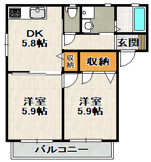 シャーメゾン逆瀬川Ａ棟の間取り