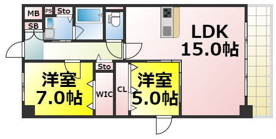 【間取り】 | ビビアンパレス桜川公園 仲介手数料無料