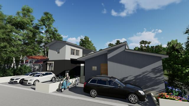柏市酒井根５丁目の売地の外観パース|建築イメージ図