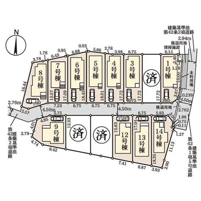 真間５丁目の区画図