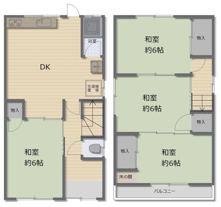 三津屋北２丁目　中古戸建の間取り