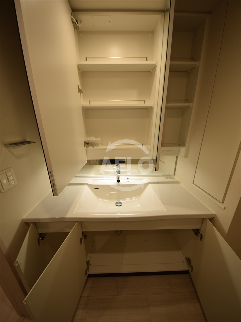 OPUS RESIDENCE SHINSAIBASHI SOUTHの独立洗面台|OPUS RESIDENCE SHINSAIBASHI SOUTH　洗面台収納