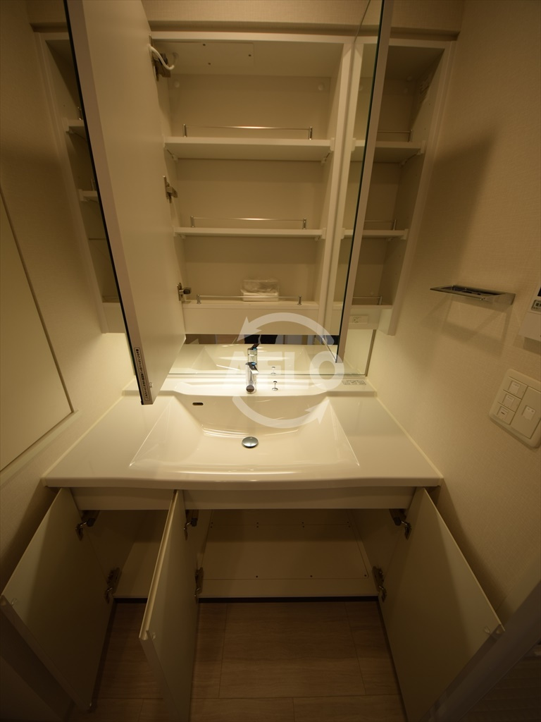 OPUS RESIDENCE SHINSAIBASHI SOUTHの独立洗面台|OPUS RESIDENCE SHINSAIBASHI SOUTH　洗面台収納