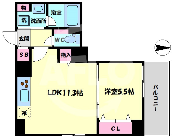 SKYレジデンス大阪梅田の間取り|SKYレジデンス大阪梅田　開放感のある間取り