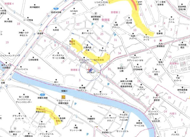 浦添市勢理客（1棟売店舗付きアパート）の地図|地図♪