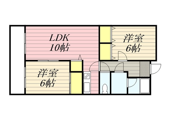 ハイツサンリバーⅤの間取り|使い勝手の良い間取りです♪