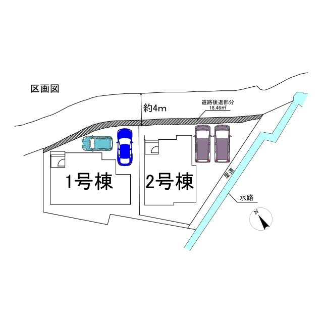 泉佐野市上瓦屋1号棟・2号棟の区画図