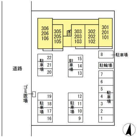 フォレストメゾン鉢形台 二番館の区画図|配置図