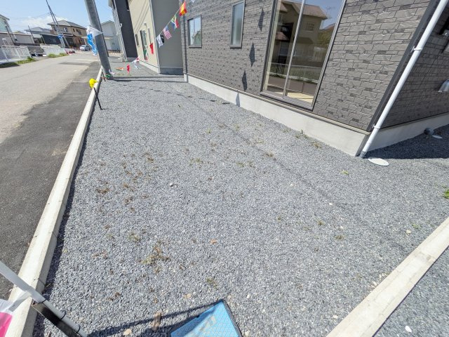 つくば市北条　第3　新築戸建て　1号棟の庭|日当たりや広さを現地で体感してください。理想のガーデニングや家庭菜園を始めてみませんか。