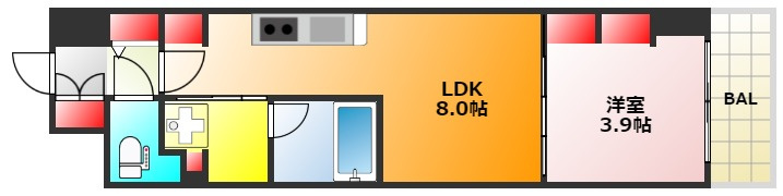 アーバネックス西本町の間取り|現状有姿
