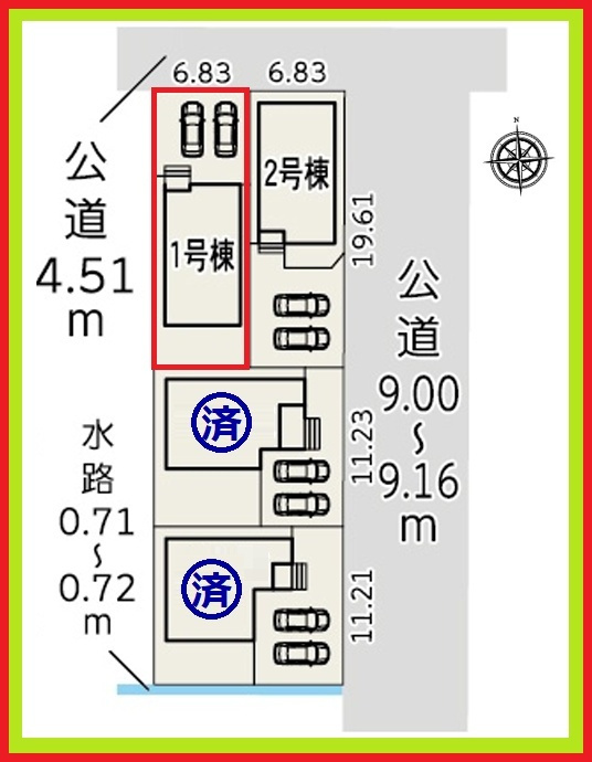 津島市立込町２丁目の新築一戸建の区画図|◇１号棟◇