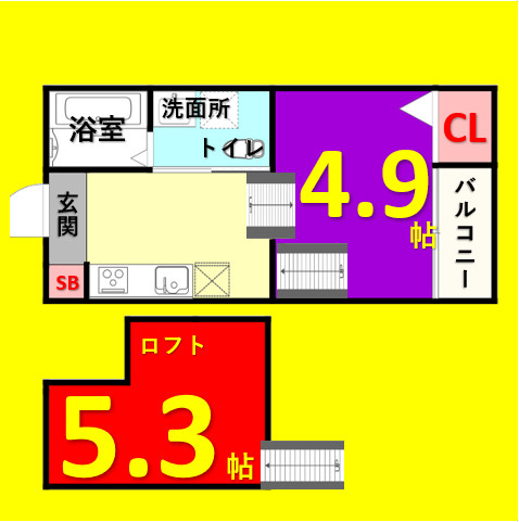 レクサス1439　名古屋市賃貸 仲介手数料無料の間取り