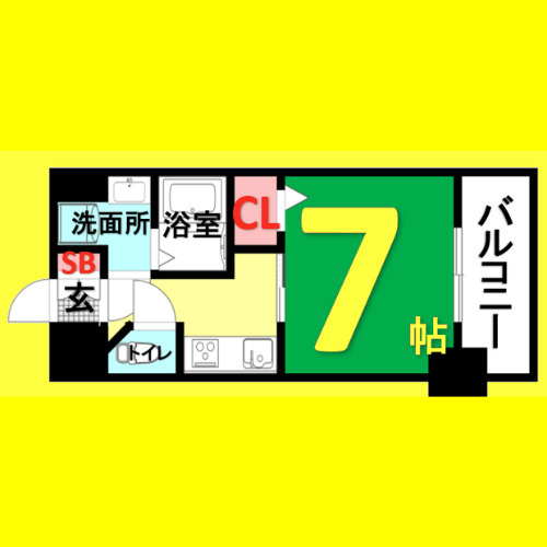 S-RESIDENCE浄心East　名古屋市賃貸　仲介手数料無料の間取り