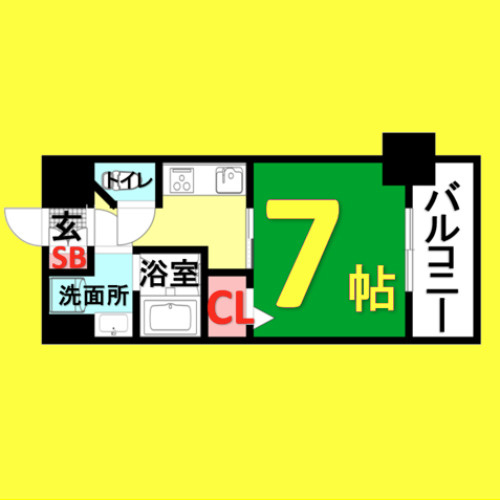 S-RESIDENCE浄心East　名古屋市賃貸　仲介手数料無料の間取り