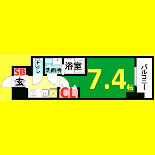 S-RESIDENCE浄心　名古屋市賃貸　仲介手数料無料の間取り