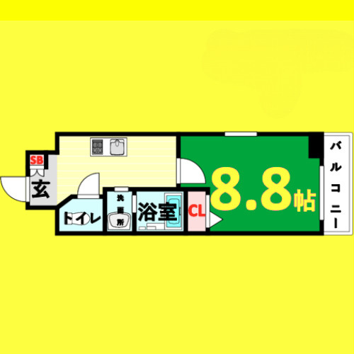 サンパティーク東片端　名古屋市賃貸　仲介手数料無料の間取り